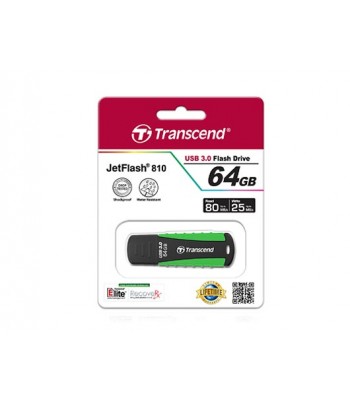 Transcend JetFlash 810 64GB USB 3.0 64GB USB 3.0 (3.1 Gen 1) Capacity Zwart, Groen USB flash drive