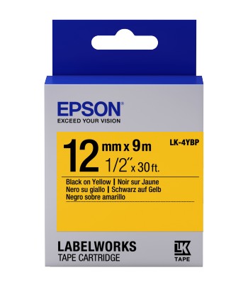 Epson C53S654008 Noir sur jaune ruban d'étiquette