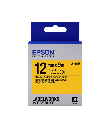 Epson C53S654008 Zwart op geel labelprinter-tape