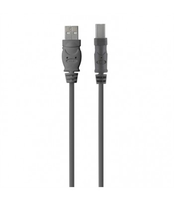 Belkin USB 2.0 A - USB 2.0 B, 4.8m 4.8m USB A USB B Mannelijk Mannelijk Grijs USB-kabel