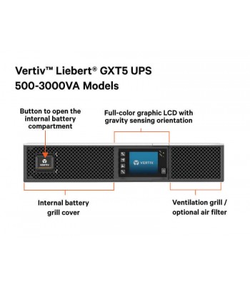 Vertiv Liebert GXT5 UPS Dubbele conversie (online) 3 kVA 3000 W 7 AC-uitgang(en)