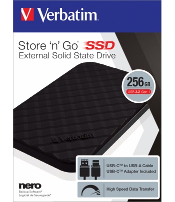 Verbatim Store 'n' Go Portable SSD USB 3.2 GEN 1 256GB