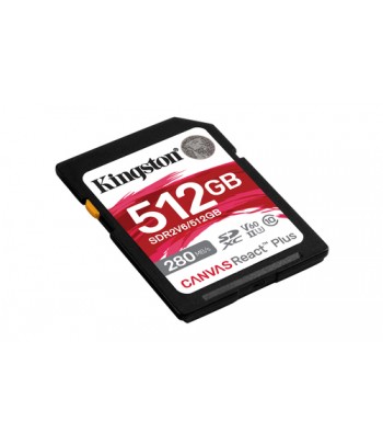 Kingston Technology 512GB Canvas React Plus SDXC UHS-II 280R/150W U3 V60 voor Full HD/4K