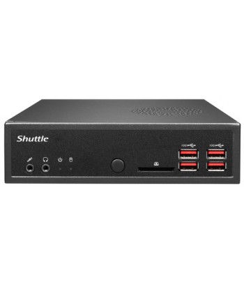 Shuttle XPC slim Barebone DH32U, Intel Pentium Gold 7505, 4x HDMI 2.0b 2x LAN, 2x COM, incl. VESA 24/7 permanent operation