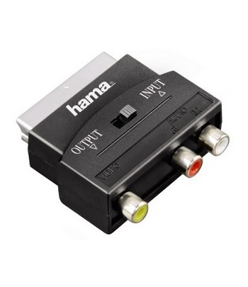 Hama 3 x RCA - Scart M/F SCART (21-pin) Zwart