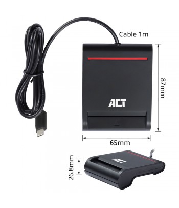 ACT AC6020 smart card reader Indoor USB USB 2.0 Black
