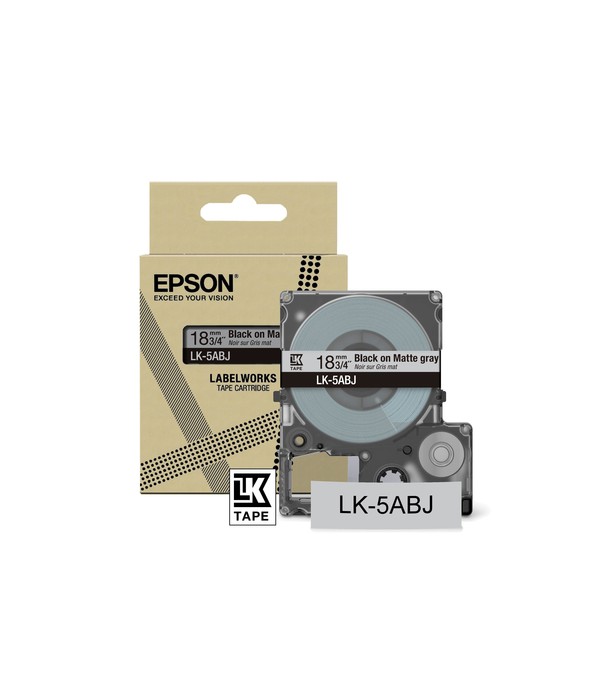 Epson Matte Tape  Grey/Black 18mm(8m)  LK-5ABJ