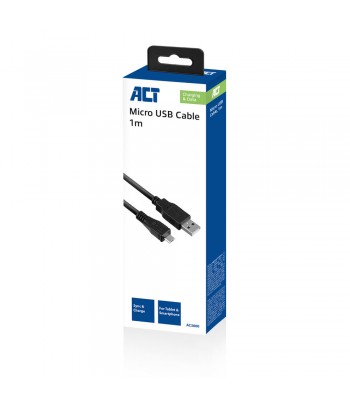ACT AC3000 USB-kabel 1 m USB 2.0 USB A Micro-USB B Zwart