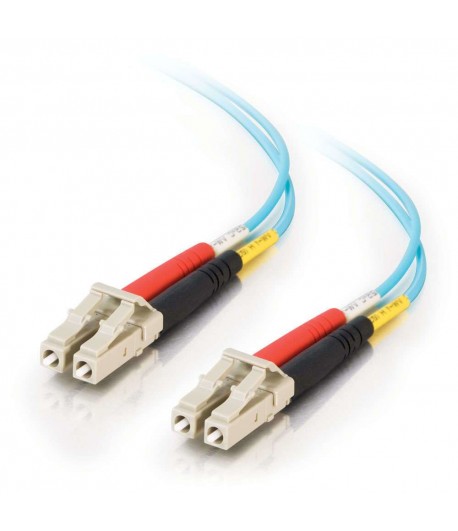 C2G Câble de raccordement en fibres optiques multimodes LC-LC 50/125 OM3 Duplex PVC (LSZH) 10 Gbit de 2 M - Aqua