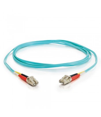 C2G Câble de raccordement en fibres optiques multimodes LC-LC 50/125 OM3 Duplex PVC (LSZH) 10 Gbit de 2 M - Aqua