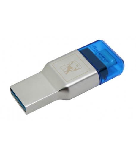 Kingston Technology MobileLite Duo 3C USB 3.0 (3.1 Gen 1) Type-A/Type-C Blauw, Zilver geheugenkaartlezer