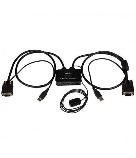 StarTech.com 2-poorts USB VGA-kabel KVM-switch met USB-voeding en afstandsbediening