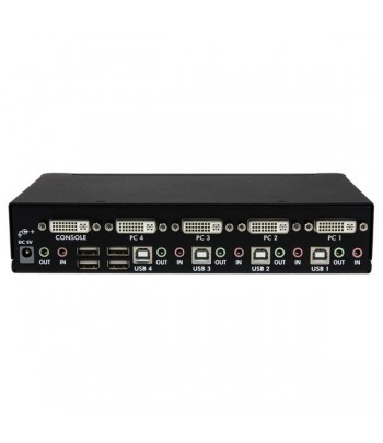StarTech.com Commutateur KVM 4 Ports DVI USB, Montage en Rack et Audio - Switch KVM - 2560x1600