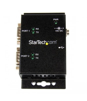 StarTech.com Hub adaptateur industriel USB vers série 2 ports à fixation murale avec clips de rail DIN
