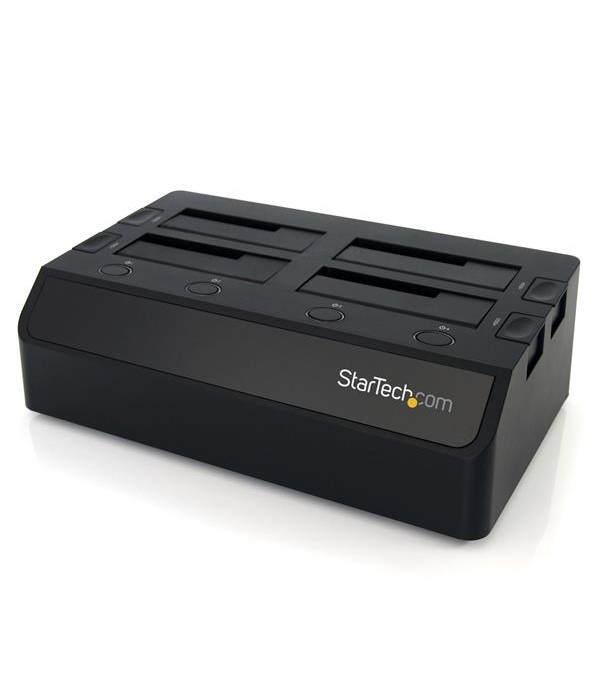 StarTech.com USB 3.0 to 4-Bay SATA 6Gbps Hard Drive Docking Station w/ UASP & Dual Fans - 2.5/3.5in SSD / HDD Dock