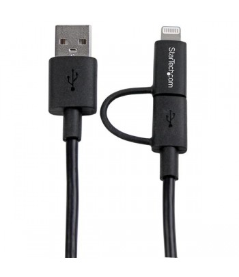 StarTech.com Apple Lightning or Micro USB to USB cable – 1m (3ft), black