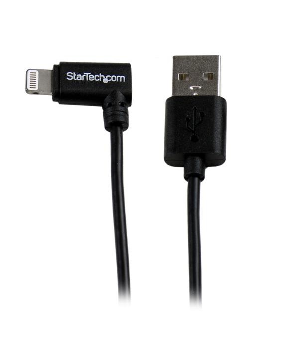 StarTech.com 2 m hoekige zwarte Apple 8-polige Lightning-connector naar USB-kabel voor iPhone / iPod / iPad