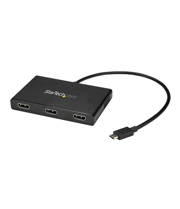 StarTech.com MSTCDP123HD USB C HDMI  x 3 Zwart kabeladapter/verloopstukje